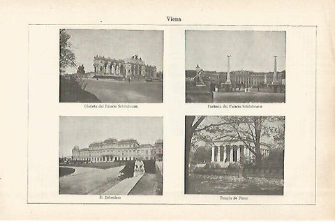 LAMINA ESPASA 28973: Belvedere Palacio Schobrunn y Templo de Teseo en Viena