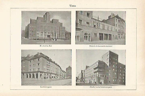 LAMINA ESPASA 28974: Escuela Maternal Sandleitengasse y Bebelhof en Viena