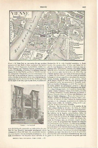 LAMINA ESPASA 28978: Plano de Vienne Francia