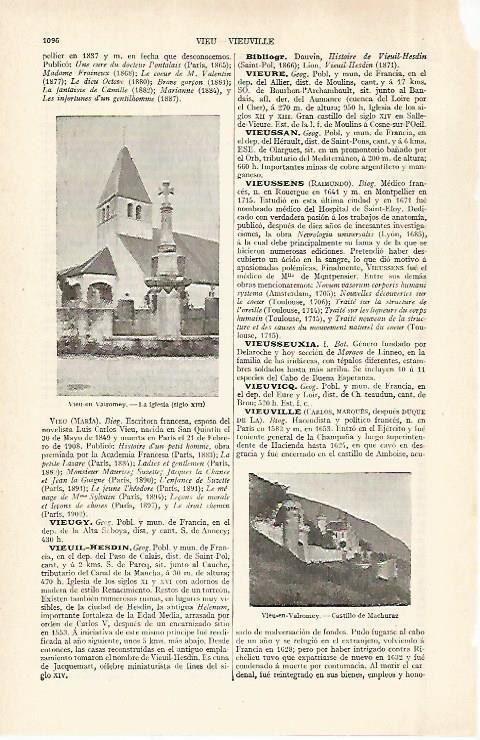 LAMINA ESPASA 28982: Iglesia de Vieu -en-Vairomey Francia