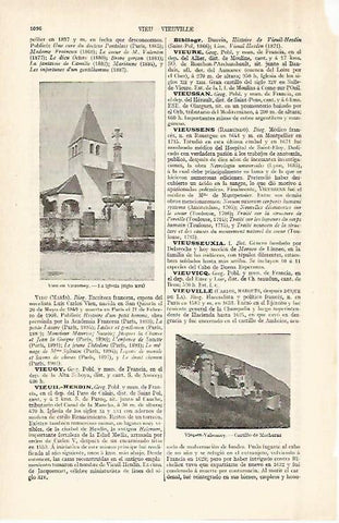LAMINA ESPASA 28982: Iglesia de Vieu -en-Vairomey Francia