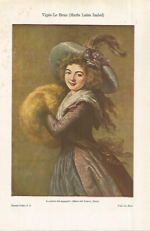 LAMINA ESPASA 28985: La seora del manguito por Isabel Vigee Le Brun