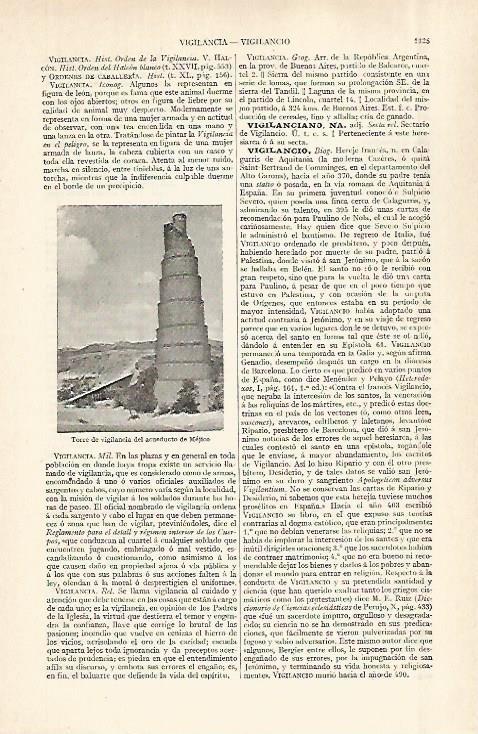 LAMINA ESPASA 28988: Torre de vigilancia del acueducto de Mexico