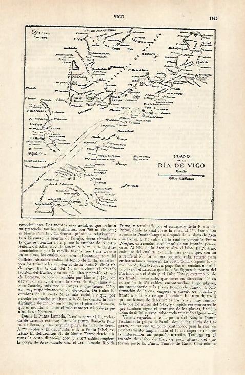 LAMINA ESPASA 28991: Plano de la ria de Vigo