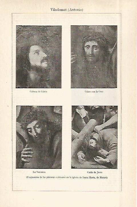 LAMINA ESPASA 29008: Pinturas de la iglesia de Santa Maria de Mataro por Viladomat