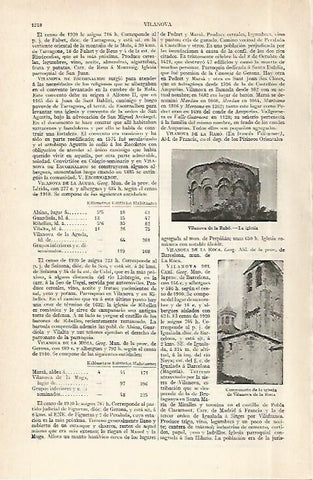 LAMINA ESPASA 29018: Campanario de la iglesia de Vilanova de la Roca