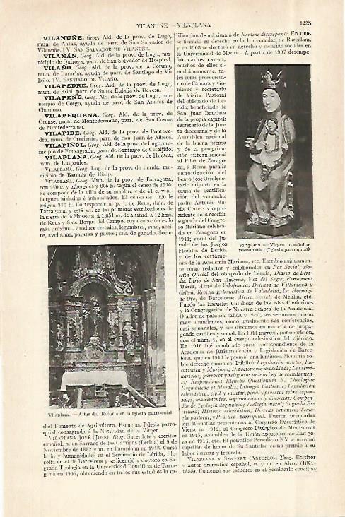 LAMINA ESPASA 29021: Virgen romanica de Vilaplana (Tarragona)
