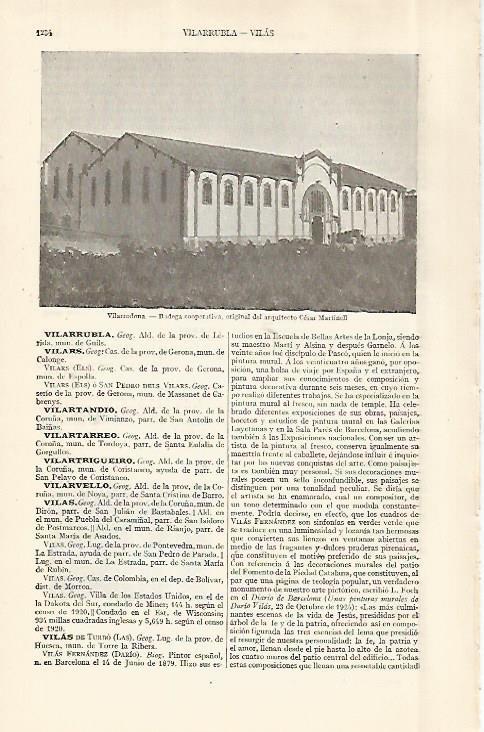 LAMINA ESPASA 29022: Bodega de Vilarrodona por el arquitecto Cesar Martinell