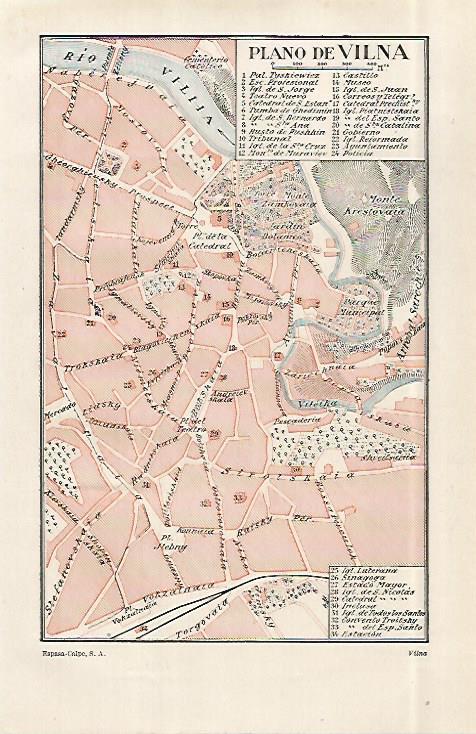 LAMINA ESPASA 29030: Plano de Vilna Polonia