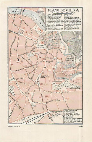 LAMINA ESPASA 29030: Plano de Vilna Polonia
