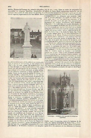 LAMINA ESPASA 29055: Monumento al Padre Florez en VilladiegoBurgos
