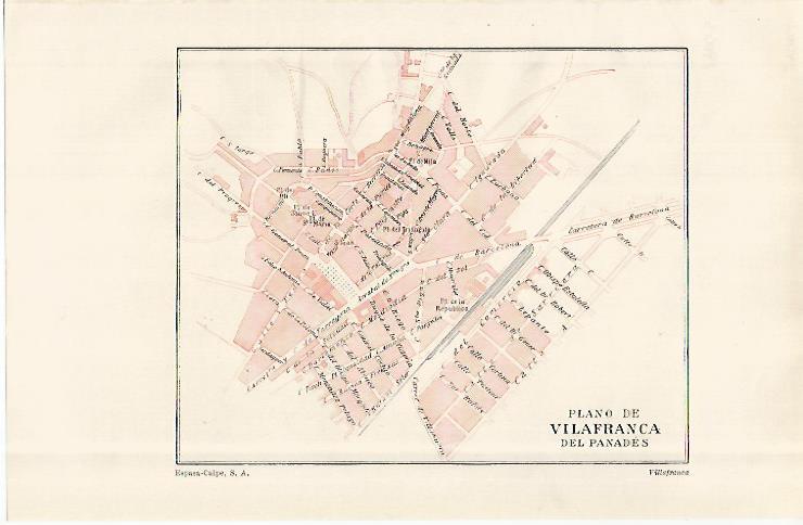 LAMINA ESPASA 29062: Plano de Vilafranca del Penedes Barcelona