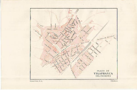 LAMINA ESPASA 29062: Plano de Vilafranca del Penedes Barcelona