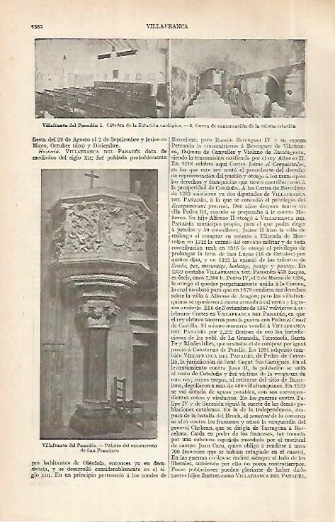 LAMINA ESPASA 29063: Pulpito del exconvento de San Francisco en Vilafranca del Penedes Barcelona