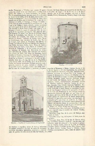 LAMINA ESPASA 29075: Castillo y Capilla de Villaba La Coruña