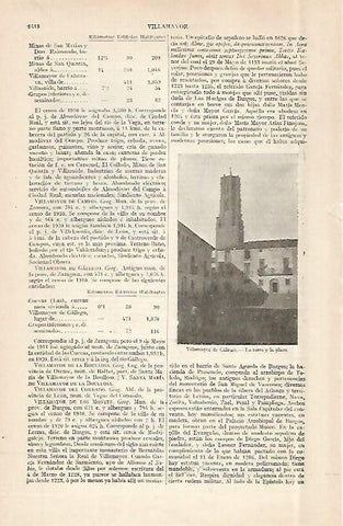 LAMINA ESPASA 29082: Torre y plaza de Vilamayor de Gallego Zaragoza