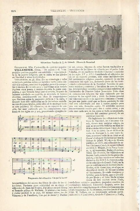 LAMINA ESPASA 29085: Villancicos por J. de Vriendt 