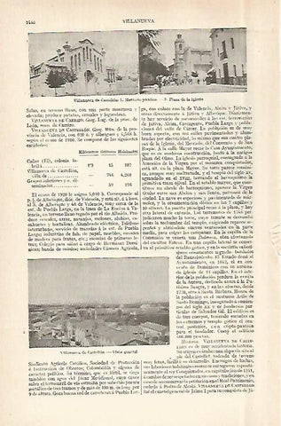 LAMINA ESPASA 29091: Mercado y Plaza de la Iglesia en Villanueva de Castellon