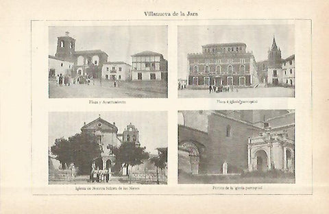 LAMINA ESPASA 29093: Vistas de Villanueva de la Jara Cuenca