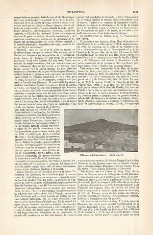 LAMINA ESPASA 29094: Vista de Villanueva del Arzobispo Jaen