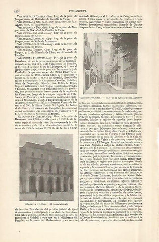 LAMINA ESPASA 29097: Torre de la iglesia de San Antonio en Vilanova i la Geltru Barcelona