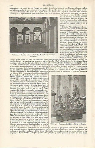 LAMINA ESPASA 29108: Claustro del Convento de San Pascual en Villarreal Castellon