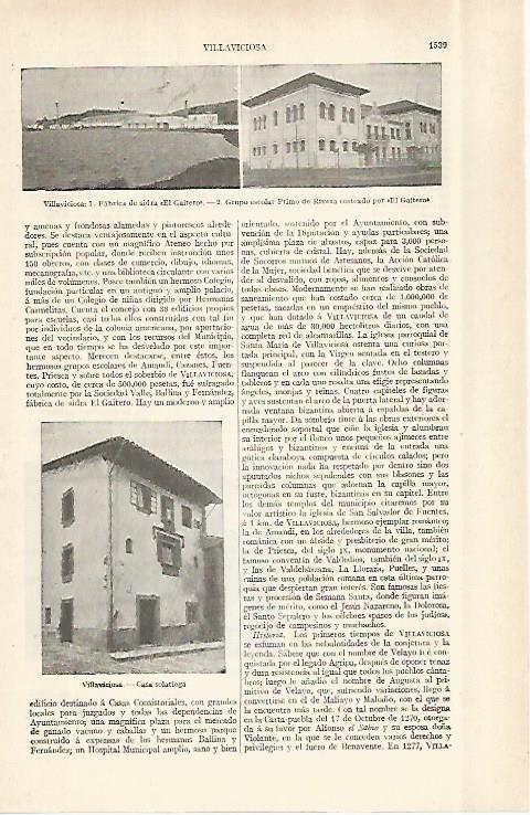 LAMINA ESPASA 29114: Fabrica de sidra El Gaitero en Villaviciosa Asturias