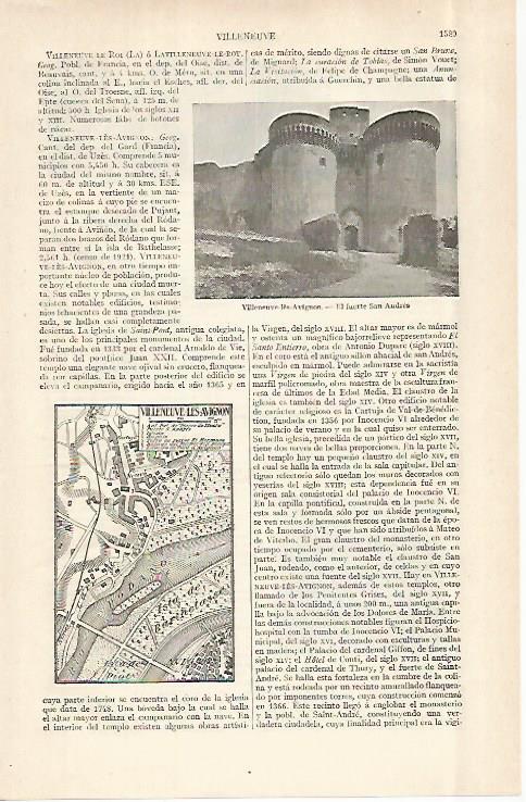 LAMINA ESPASA 29129: Fuerte de San Andres en Villeneuve -les-Avignon Francia