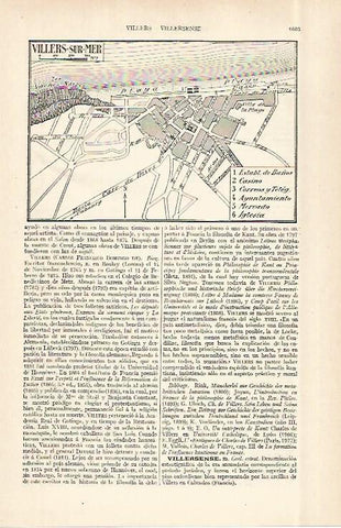LAMINA ESPASA 29134: Plano de Villers-sur-Mer Francia
