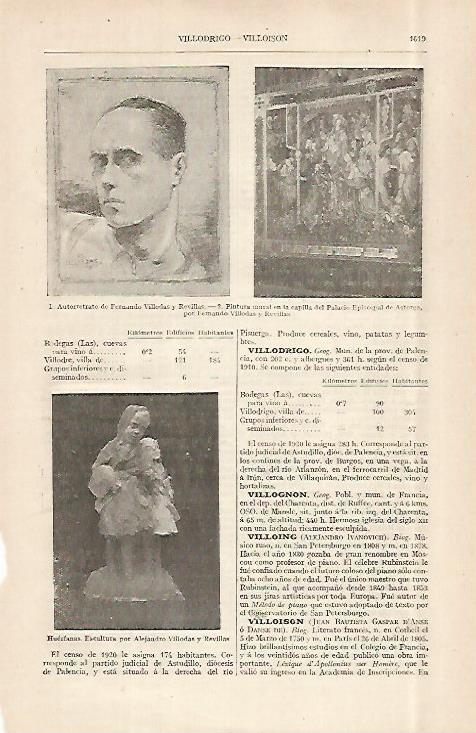 LAMINA ESPASA 29139: Autorretrato de Fernando Villodas y Revillas
