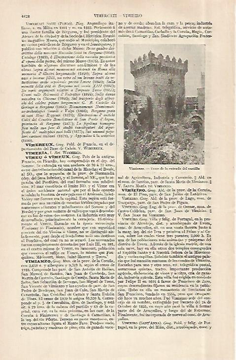LAMINA ESPASA 29141: Torre del Castillo de Vimianzo La Coruña