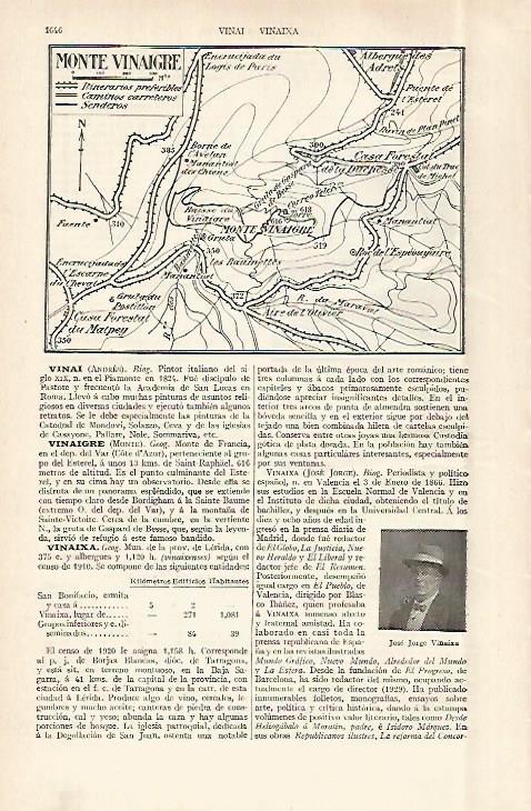 LAMINA ESPASA 29143: Plano de Monte Vinaigre Francia