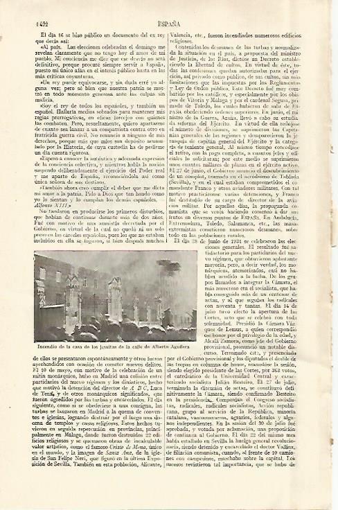 LAMINA ESPASA 29156: Incendio de la casa de los Jesuitas