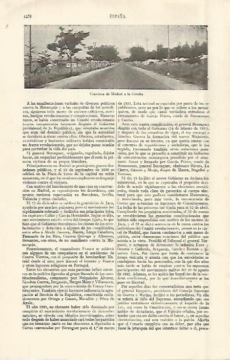 LAMINA ESPASA 29157: Carretera de Madrid a La Coruña