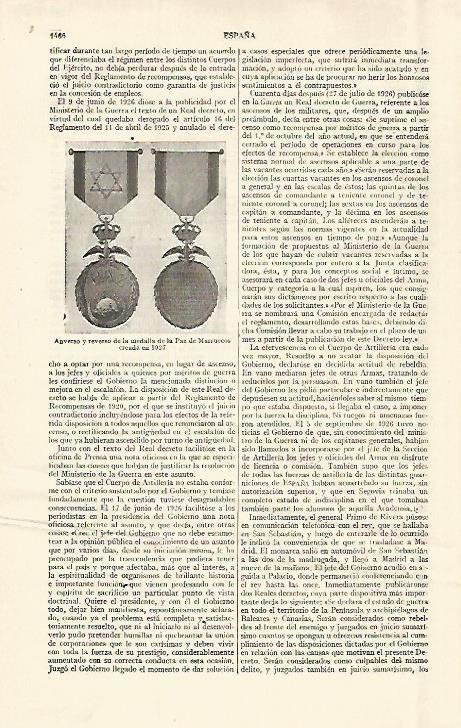 LAMINA ESPASA 29158: Medalla de la Paza de Marruecos de 1927