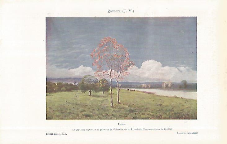LAMINA ESPASA 29184: Paisaje por J. M. Zamora