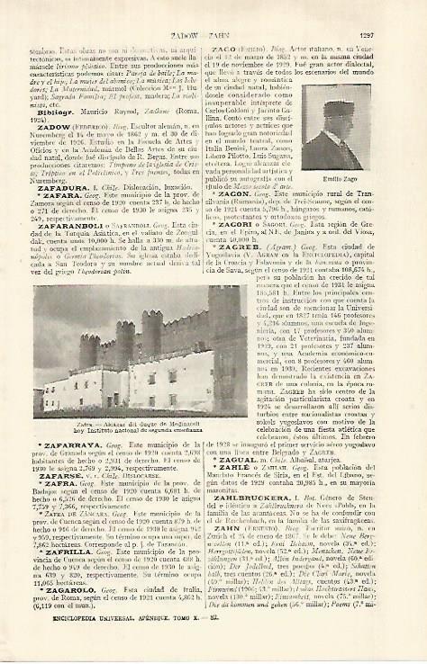 LAMINA ESPASA 29185: Alcazar del Duque de Medinaceli en Zafra Badajoz