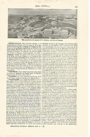 LAMINA ESPASA 29195: Vista panoramica de El Vaticano