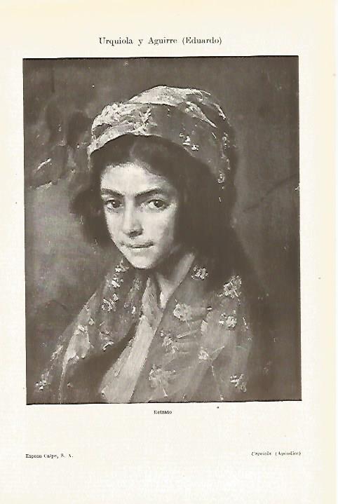 LAMINA ESPASA 29198: Retrato por E. Urquiola y Aguirre