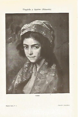 LAMINA ESPASA 29198: Retrato por E. Urquiola y Aguirre