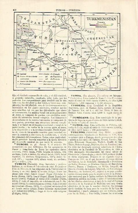 LAMINA ESPASA 29212: Mapa de Turkmenistan