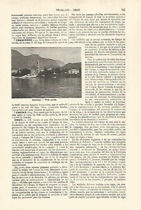 LAMINA ESPASA 29215: Vista parcial de Tremezzo Italia