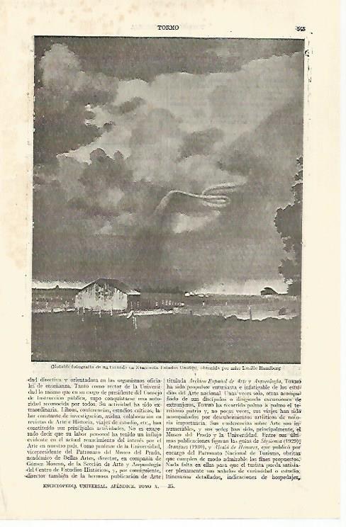 LAMINA ESPASA 29223: Fotografia de un tornado en Estados Unidos