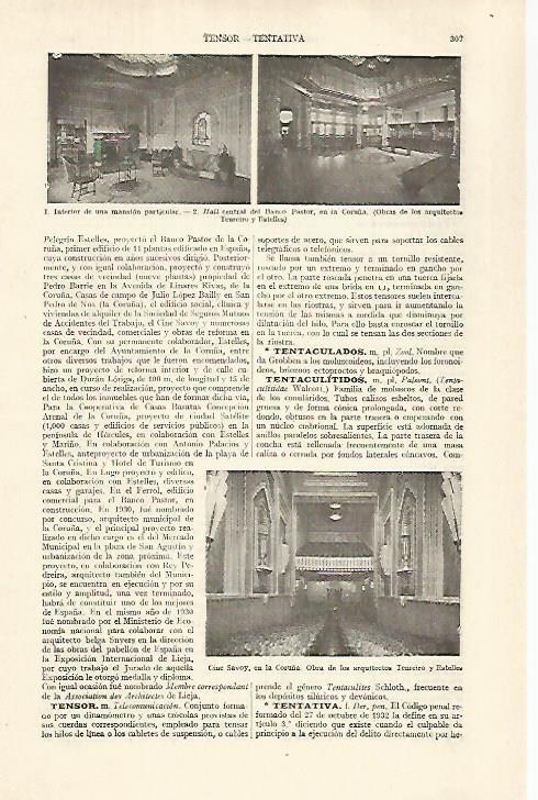 LAMINA ESPASA 29232: Hall del Banco Pastor en La Coruña