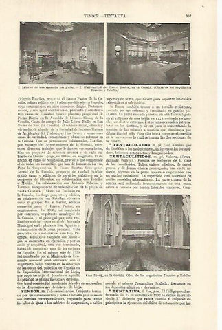 LAMINA ESPASA 29232: Hall del Banco Pastor en La Coruña
