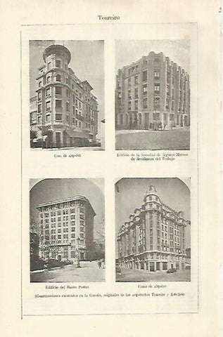 LAMINA ESPASA 29233: Edificios de los arquitectos Tereiro y Estelles en La Coruña