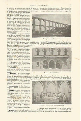 LAMINA ESPASA 29238: Acueducto de Tarragona y Ayuntamiento de Terrassa 