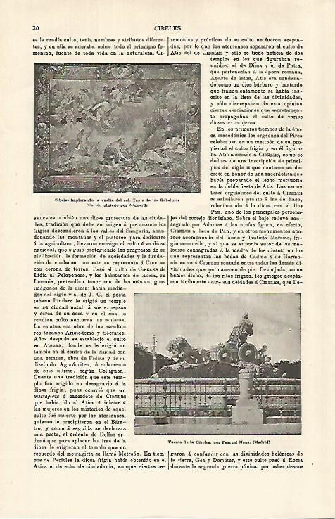 LAMINA ESPASA 29254: Fuente de Cibeles en Madrid