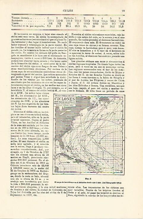 LAMINA ESPASA 29263: Mapa de las trayectorias de los ciclones