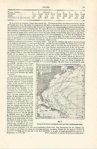 LAMINA ESPASA 29263: Mapa de las trayectorias de los ciclones
